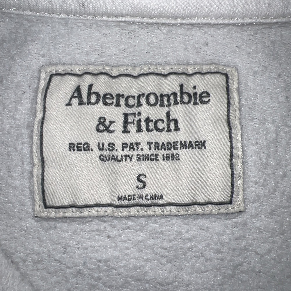 VTG Abercrombie & Fitch Hoodie Womens Sz S White New York EST 1892 Embroider Y2k - Picture 4 of 10